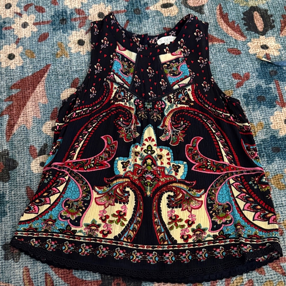 Patrons of peace • crepe paisley print tank
